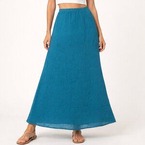 NWOT Speechless Maxi Skirt Size Large Blue Elastic Waist Half Sheer Lined Womens